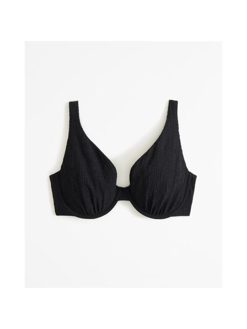 NWT Abercrombie & Fitch Curve Love High Apex Underwire Bikini Top Black Size 2XS